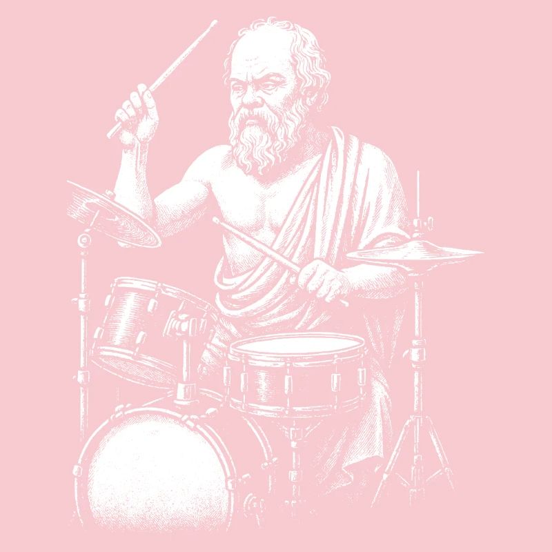 Ancient Greek Philosopher Socrates Drumming