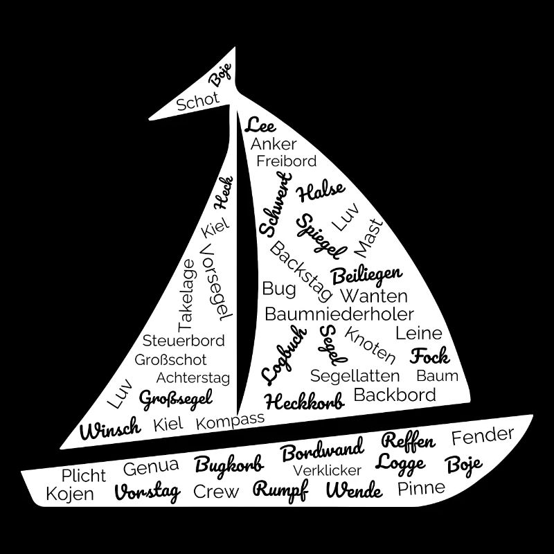 Segelboot Wortwolken Design