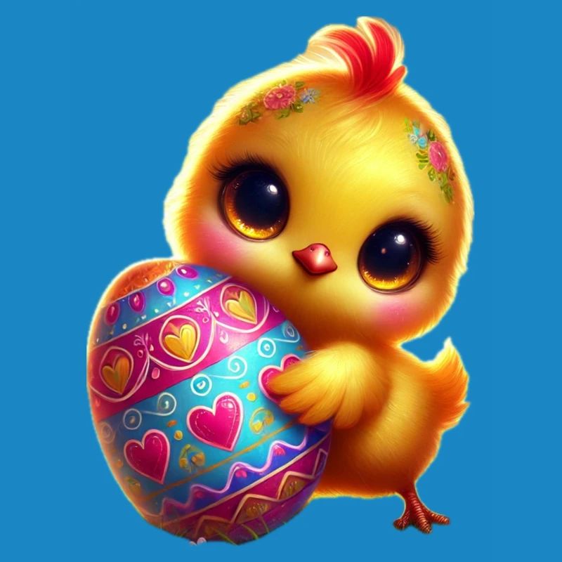 Easter chicks with egg