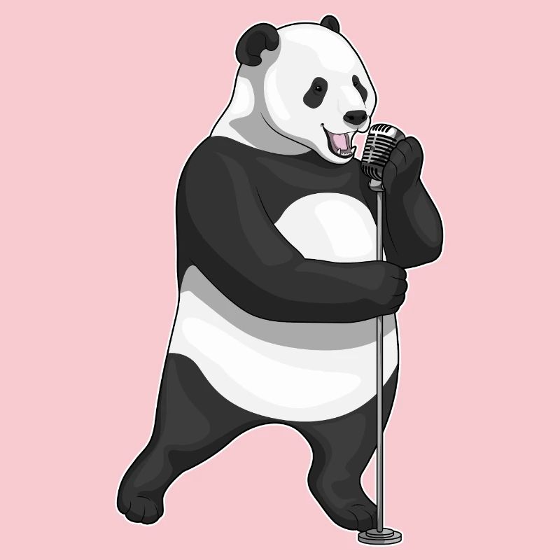 Panda Singer Microphone Music