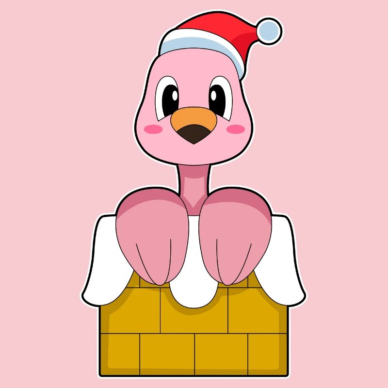 Flamingo Weihnachten Steinmauer