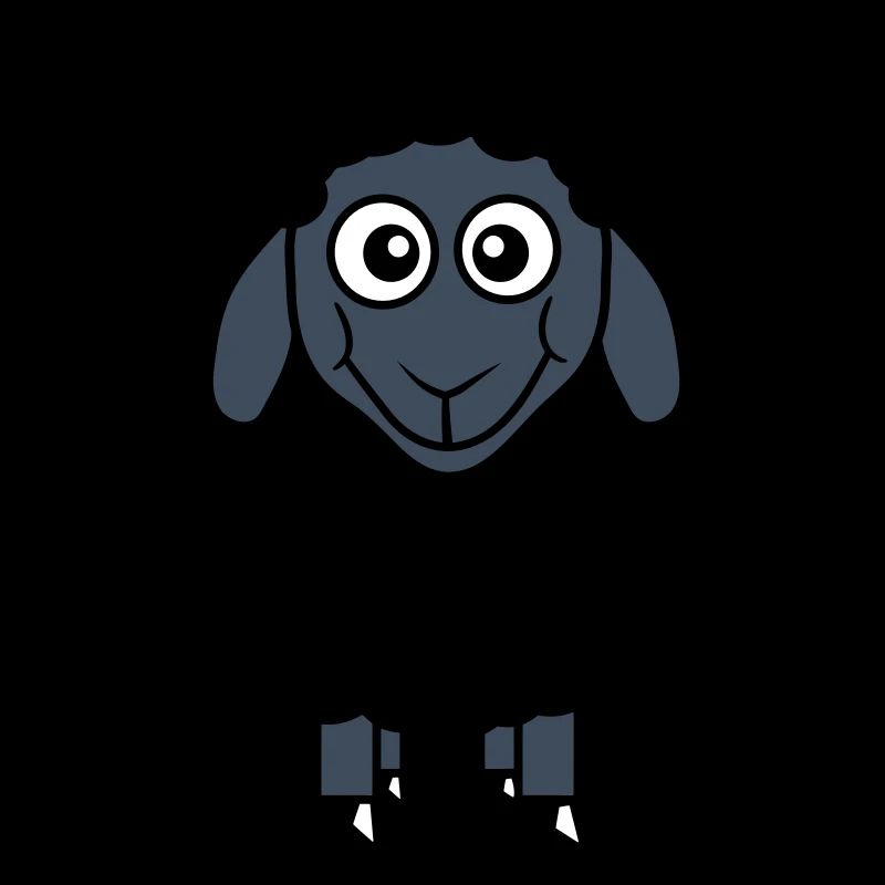 Schwarzes Schaf Klein Süß Niedlich Lamm Cool Comic