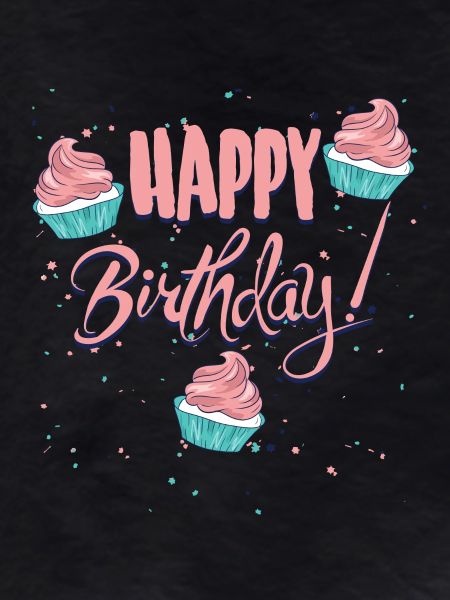 Happy Birthday with cupcakes