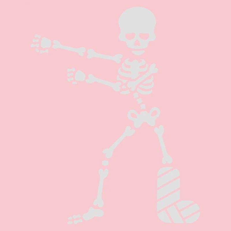 Broken leg plaster floss dance flossing skeleton