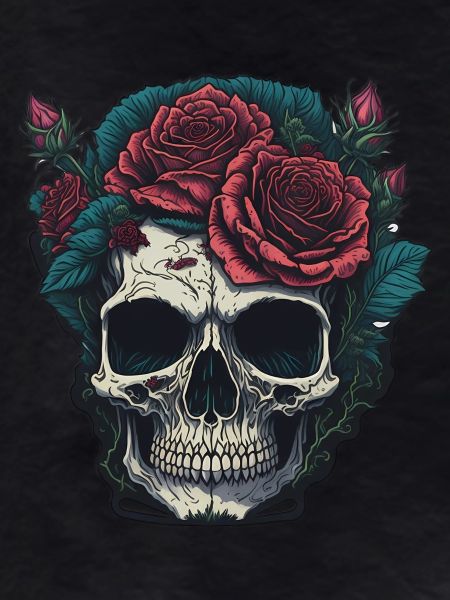 Skull with roses