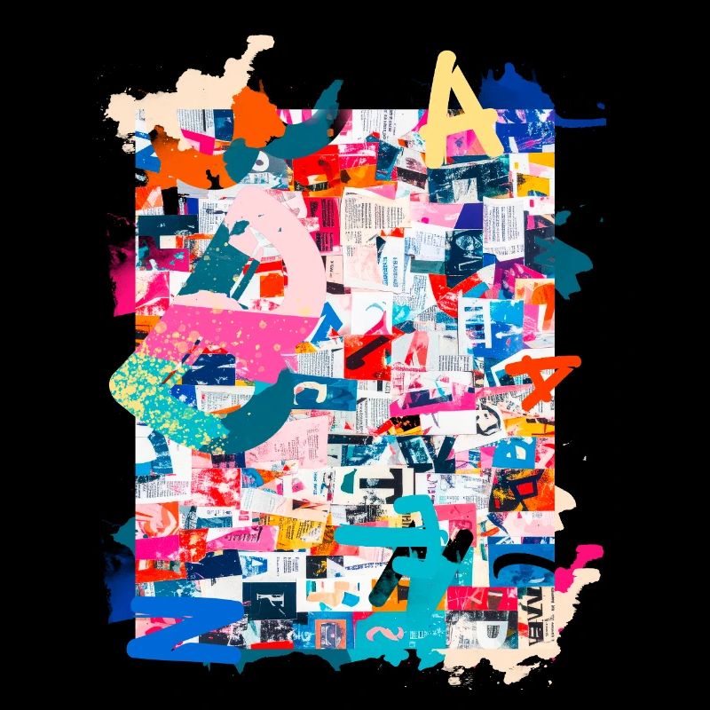 Muster ,Pop Art , Art,Collage, kunst,zeitung, typo