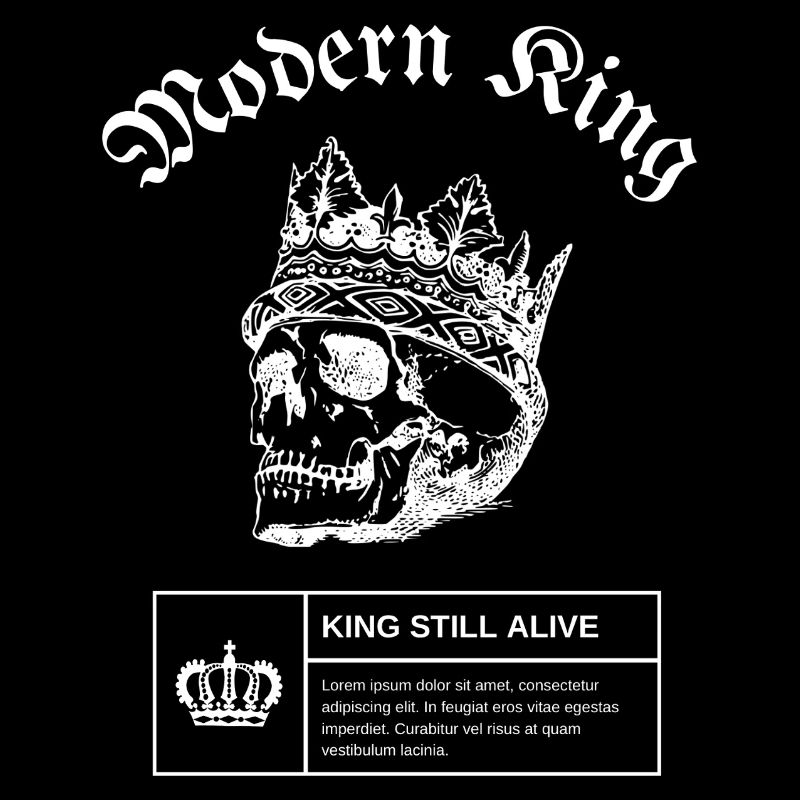 King Skull Tattoo Design