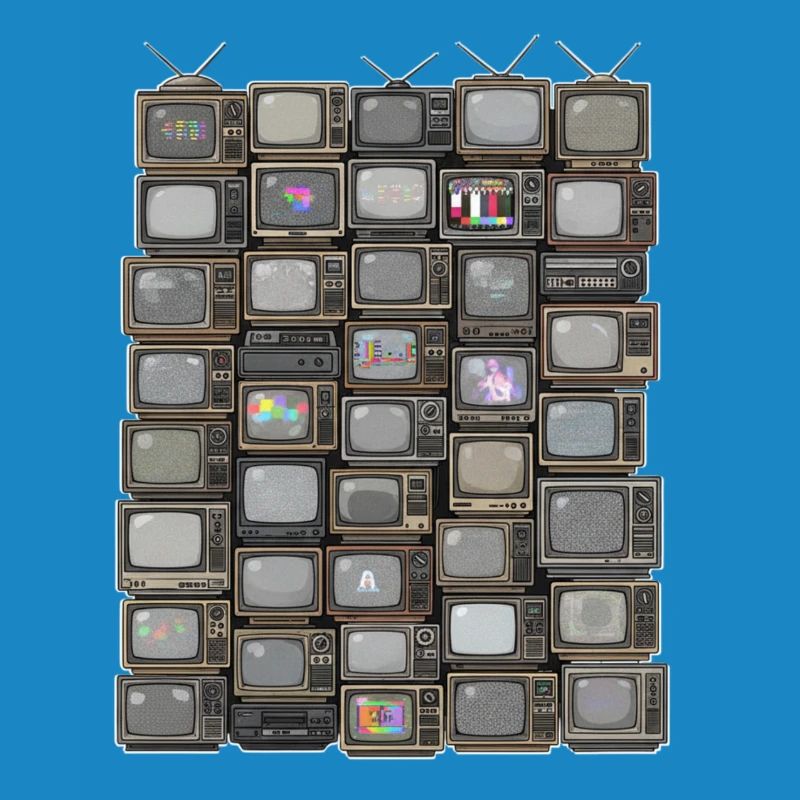 Retro Fernseh-Stack Collage