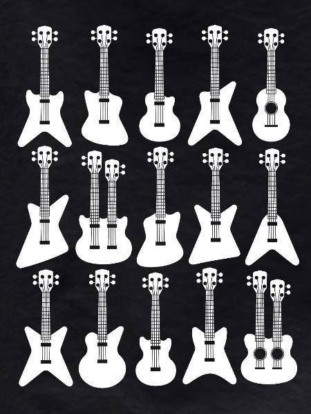 Cartoon Guitar Silhouettes
