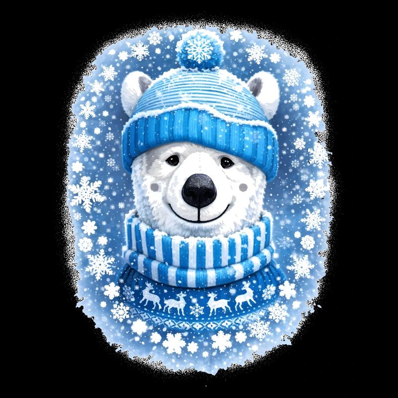 Niedlicher Eisbär im Winterlook