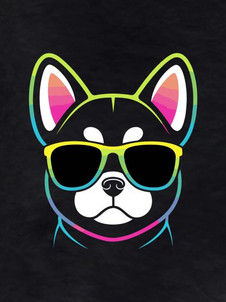 Rainbow Dog with Glasses