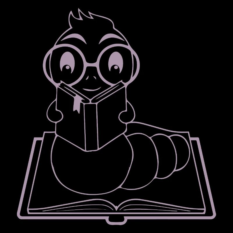 Minimalist Bookworm Nerd Silhouette