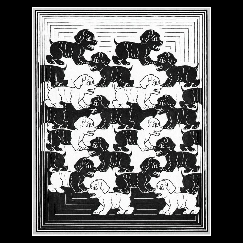 Dackelwelpen im monochromen Muster