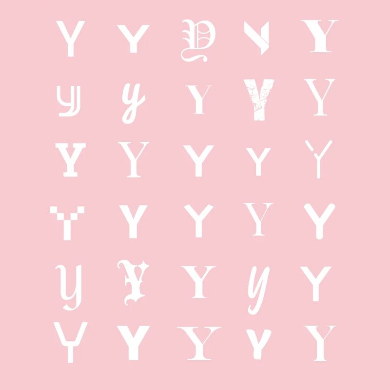 Typography Y monogram letter mosaic design