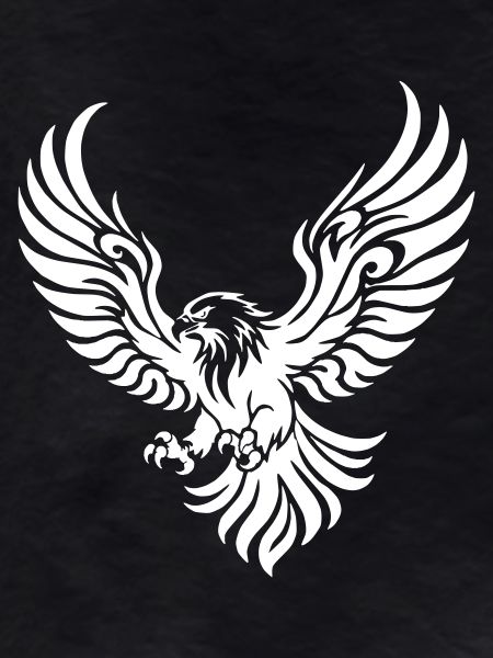 Powerful eagle with outstretched wings