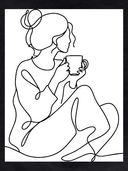 Coffee Break Line Art