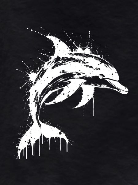 Dolphin Paint Splash White