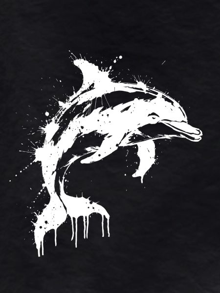Dolphin Style Ink Splash White