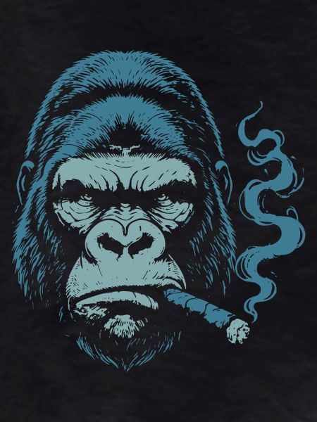 Gorilla mit Zigarrenporträt
