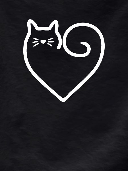 Heart-shaped cat with love