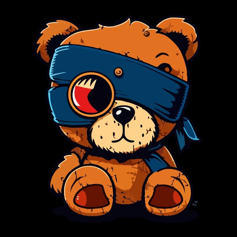 Eye patch cute bear