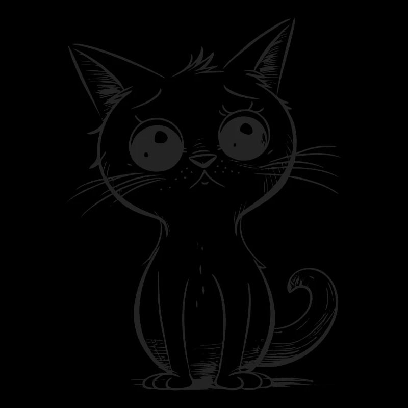 Chat de dessin animé mignon triste