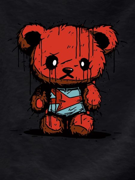 stuffed grunge toy bear