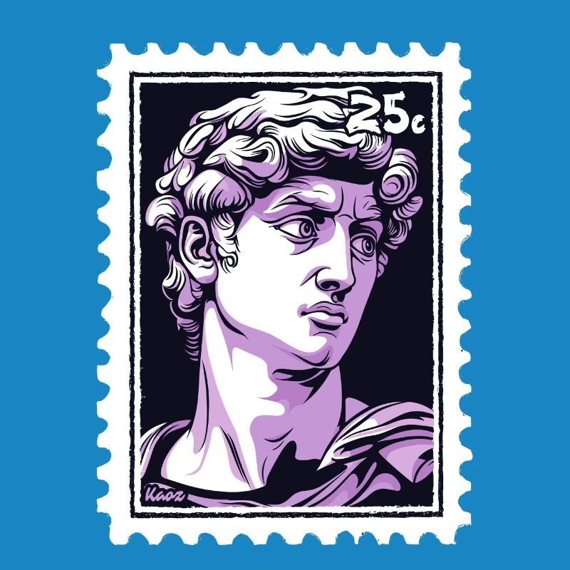 David de Florence Timbre-poste – Classique en violet