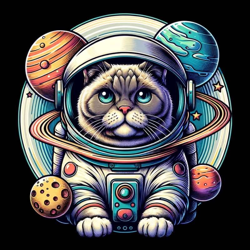Petit chat mignon comme astronaute astronaute