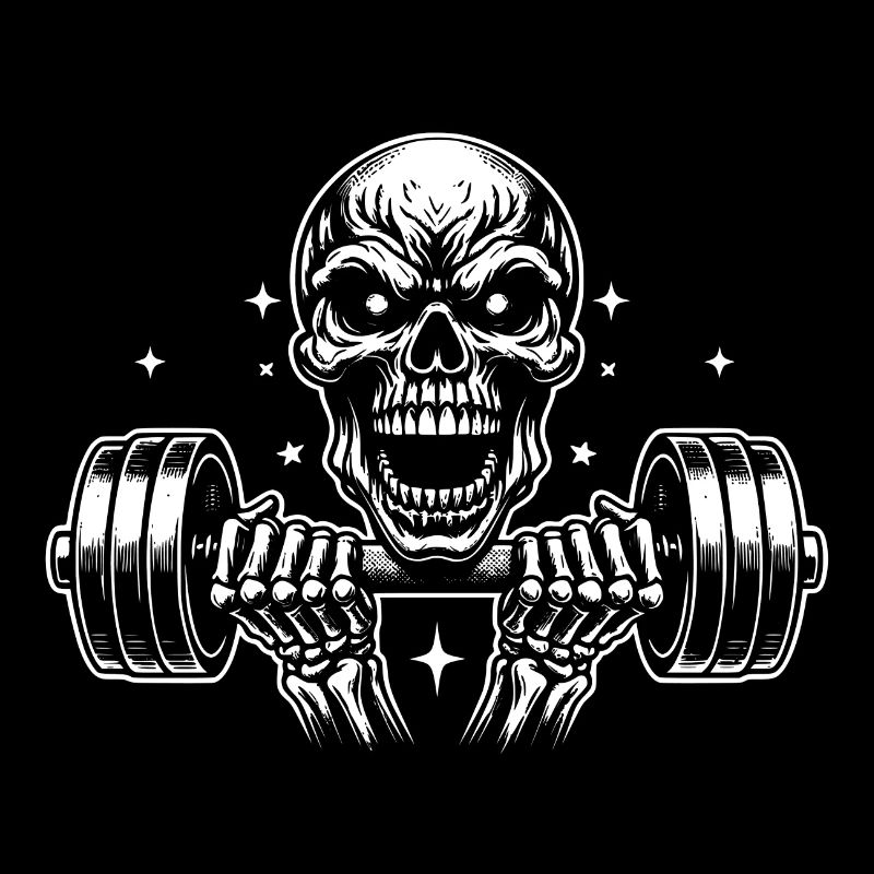 No Limit hartes Workout Skull mit Hantel