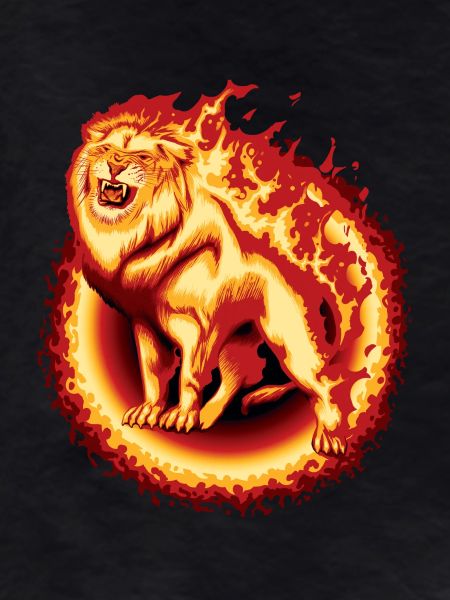 Lion en feu