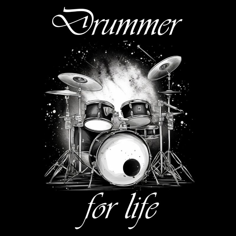 Drummer for life white