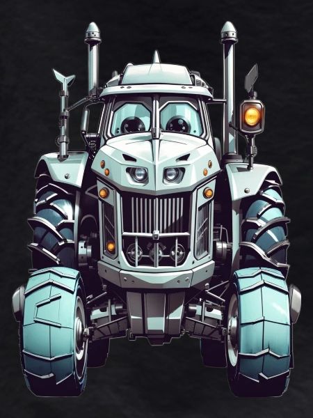 Tractor with eyes