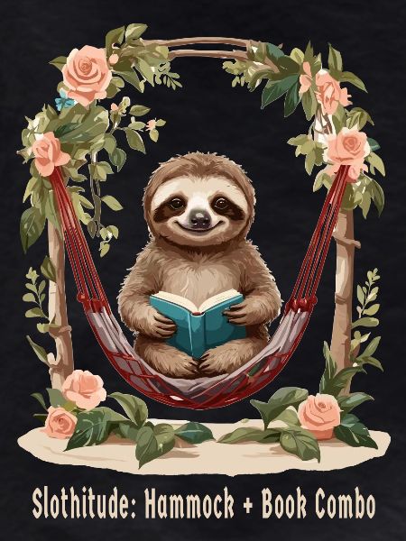 Cute sloth with book