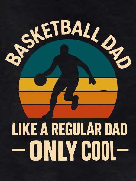 Basketball Dad Retro Sunrise Design