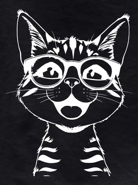 Laughing Cat Glasses Sketch