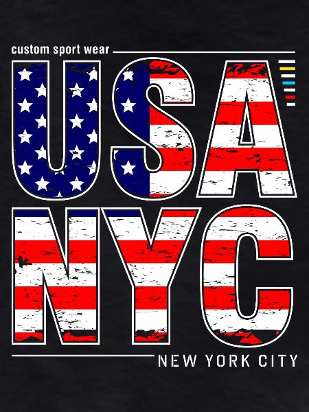 USA NYC Flag Lettering Graphics
