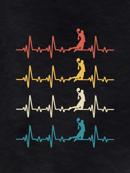 Basketball Retro Heartbeat Basketball Player