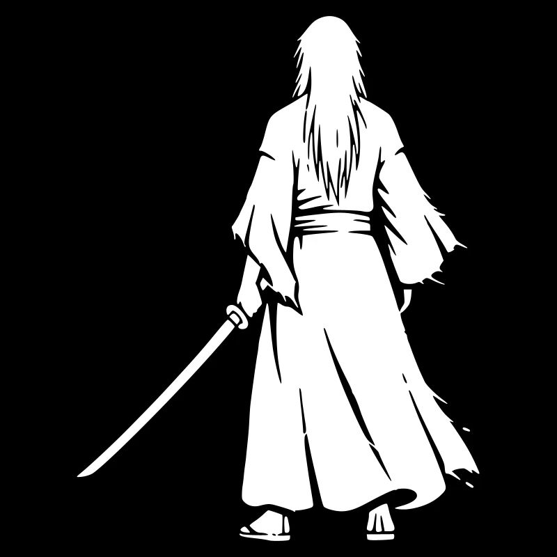 Anime Ronin Swordsman Back
