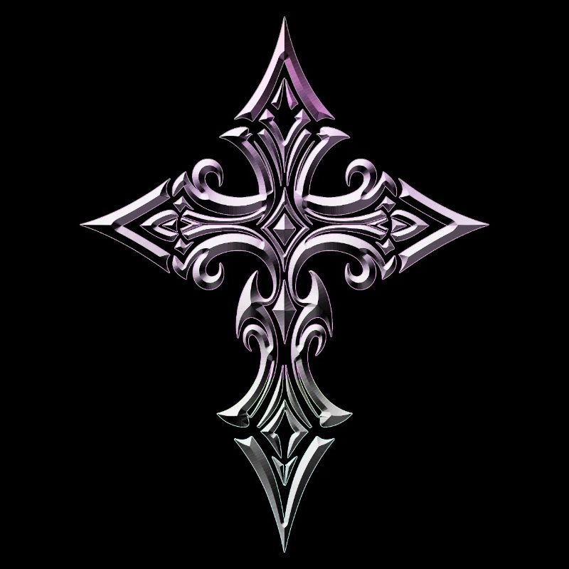 Croix irisée ornée