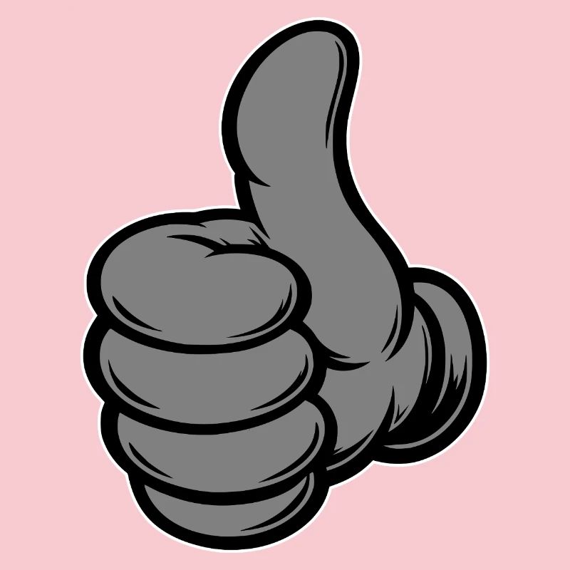 OK Comic Thumbs Up Hand Icon Grey