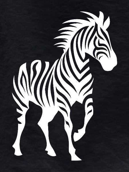 Zebra Silhouette Black & White