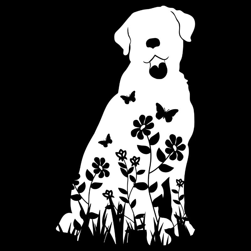 Labrador Blumenmuster Silhouette Hund Lover Geschenk