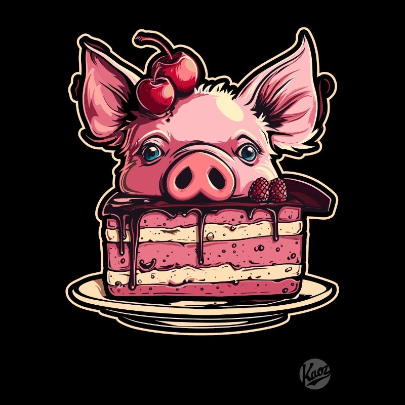 Kirschtorte Kuchen Schwein