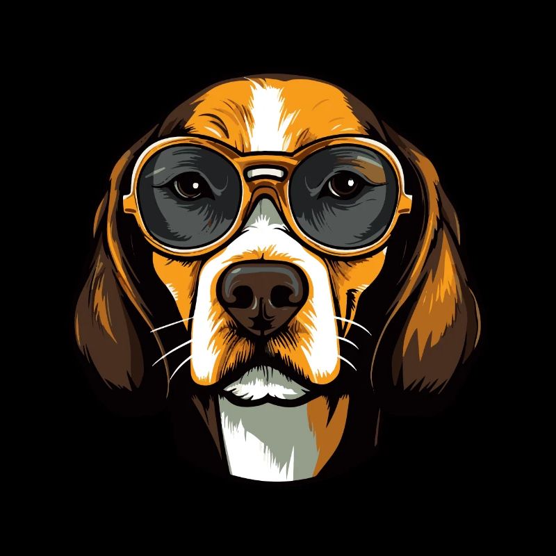 Portrait de tête de chien Beagle Cool