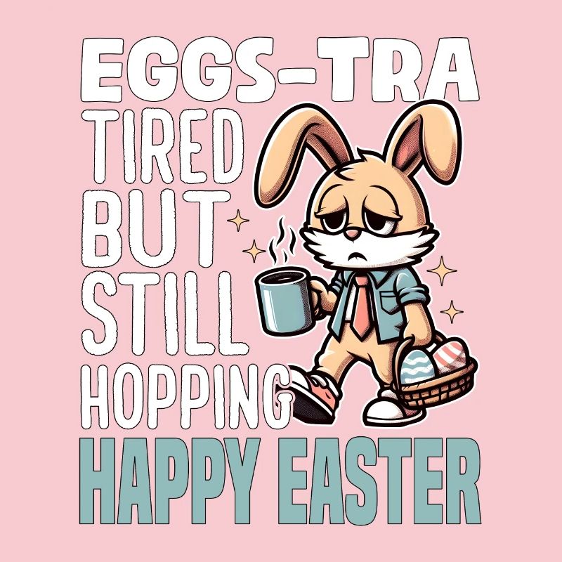 EGGS-TRA TIRED BUT STILL HOPPING HAPPY EASTER