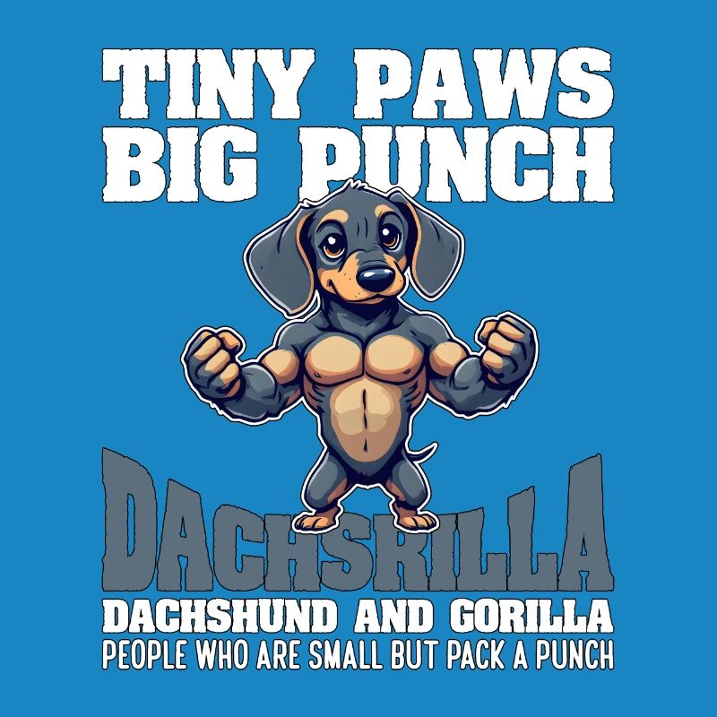 TINY PAWS BIG PUNCH - TECKEL ET GORILLE