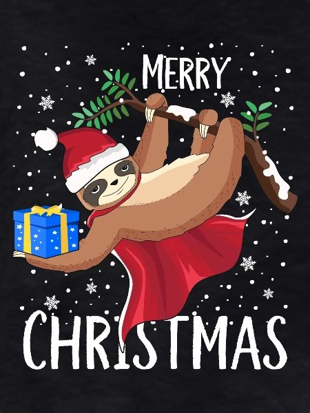 Sloth Merry Christmas Snowflakes