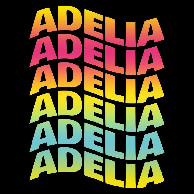 Adelia t-shirt t-shirt text wave effect