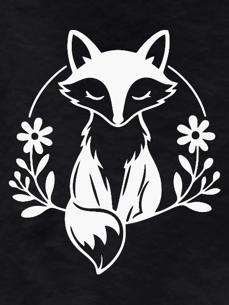 Whimsical Fox Floral Embrace